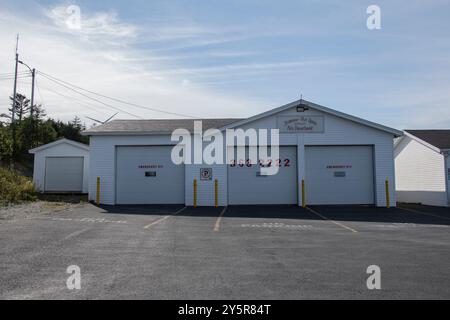 Fermeuse-Port Kirwan Freiwillige Feuerwehr auf NL 10 in Fermeuse, Neufundland & Labrador, Kanada Stockfoto