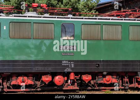 Berlin, 22. September 2024: Ein Eisenbahnfest findet im Bahnbetriebswerk Schöneweide statt. Stockfoto