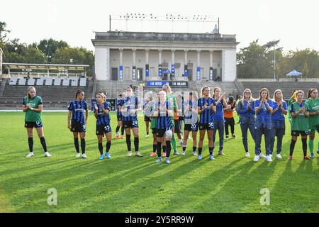 Finale des Spiels der Serie A Ebay Femminile 24/25 zwischen dem FC Inter Women und dem AC Milan Wome in der Arena Civica Ernesto Breda, Mailand während des Spiels Inter - FC Internazionale gegen AC Milan, Italien, 22. September 2024 Stockfoto