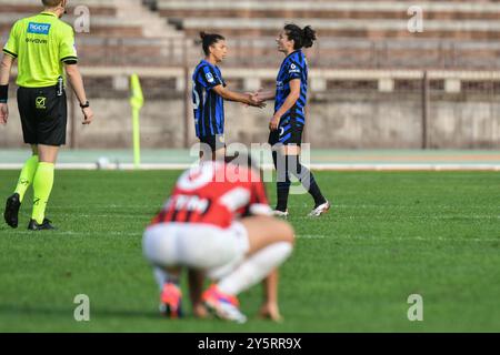 Finale des Spiels der Serie A Ebay Femminile 24/25 zwischen dem FC Inter Women und dem AC Milan Wome in der Arena Civica Ernesto Breda, Mailand während des Spiels Inter - FC Internazionale gegen AC Milan, Italien, 22. September 2024 Stockfoto