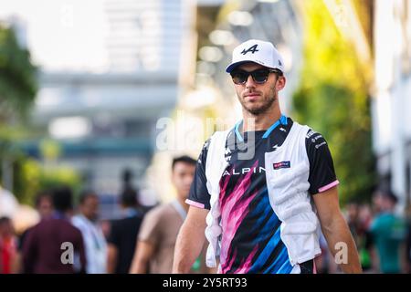 GASLY Pierre (fra), Alpine F1 Team A524, Porträt während des Formel 1 Grand Prix 2024 von Singapur, 18. Runde der Formel 1 Weltmeisterschaft 2024 vom 20. Bis 22. September 2024 auf dem Marina Bay Circuit in Singapur Stockfoto