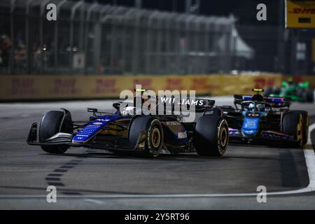 43 COLAPINTO Franco (ARG), Williams Racing FW46, Action 10 GASLY Pierre (fra), Alpine F1 Team A524, Action während des Formel 1 Grand Prix 2024 von Singapur, 18. Runde der Formel-1-Weltmeisterschaft 2024 vom 20. Bis 22. September 2024 auf dem Marina Bay Circuit in Singapur, Singapur Stockfoto