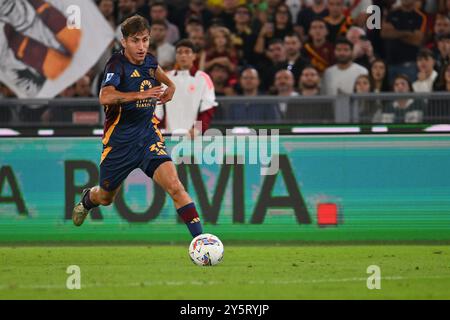 Tommaso Baldanzi von A.S. Roma in Aktion während des 5. Tages der Serie A Meisterschaft zwischen A.S. Roma und Udinese Calcio im Olympiastadion am 22. September 2024 in Rom, Italien. Stockfoto