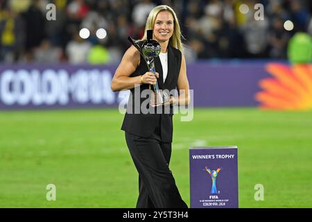 Bogota, Kolumbien. September 2024. El Campin Stadium Lindsay Tarpley (USA), findet nach dem Spiel zwischen Nordkorea und Japan im Finale der FIFA U-20-Frauen-Weltmeisterschaft Kolumbien 2024 im El Campin Stadium statt. 30761 (Julian Medina/SPP) Credit: SPP Sport Press Photo. /Alamy Live News Stockfoto