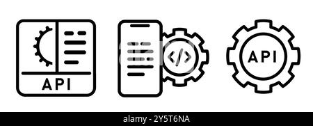 API-Symbol Anwendungsprogrammierschnittstelle Vektorgrafik Stock Vektor