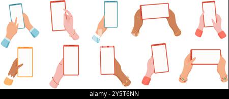 Smartphone Hand Cartoon Set Stock Vektor