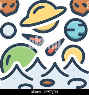 Symbol für Weltraumeroberung, Eroberung Stock Vektor