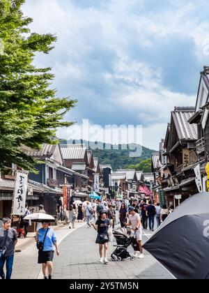 Okage Yokocho edo Einkaufsstraße in Oharaimachi, Ise, Mie, Japan Stockfoto