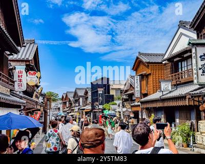 Okage Yokocho edo Einkaufsstraße in Oharaimachi, Ise, Mie, Japan Stockfoto