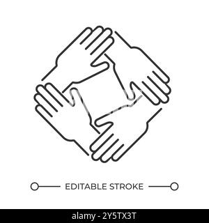 Lineares Symbol für Teamunterstützung Stock Vektor