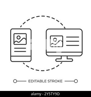 Symbol für lineare Datenübertragung Stock Vektor