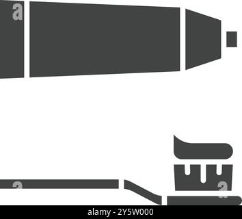 Vektorbild des Symbols Zahnpasta. Geeignet für mobile Anwendungen, Webanwendungen und Printmedien. Stock Vektor