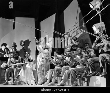 Jazzmusiker und Schauspieler Louis Armstrong, Werbefoto für den Film Doctor Rhythm 1938. Stockfoto