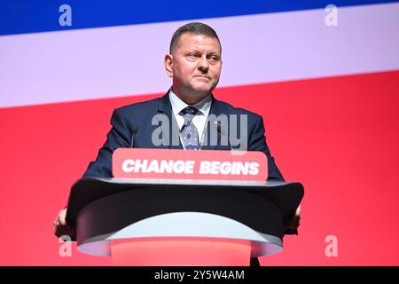 Liverpool, Großbritannien. 22. September 2024. Ukrainischer Botschafter beim britischen General Valerii Zaluzhnyi während der Labour Party-Konferenz in Liverpool. Das Foto sollte lauten: Matt Crossick/Empics/Alamy Live News Stockfoto