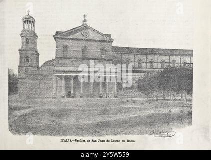 Basilika des Heiligen Johannes Lateran in Rom (Basilika des Heiligen Johannes Lateran). Italia. 1890 Stockfoto