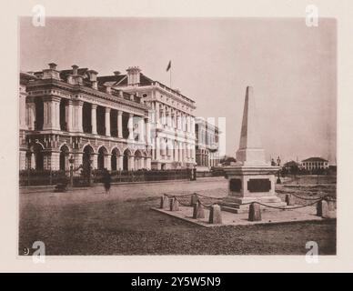 Vintage-Foto eines Teils von Shanghai Bund. Illustrationen von Qing China, 1875 dieses Foto (1872) zeigt den Stil der Gebäude am südlichen Ende des Bundes und den Zustand des ihnen vorgelagerten Bodens im Jahr 1869 (siehe Foto von 1869). Stockfoto