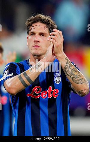 Bergamo, Italien. September 2024. Nicolo Zaniolo von Atalanta während des Fußballspiels der UEFA Champions League zwischen Atalanta und Arsenal im Gewiss-Stadion in Bergamo, Norditalien - Donnerstag, 19. September 2024. Sport - Fußball . (Foto: Spada/Lapresse) Credit: LaPresse/Alamy Live News Stockfoto