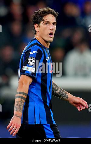 Bergamo, Italien. September 2024. Nicolo Zaniolo von Atalanta während des Fußballspiels der UEFA Champions League zwischen Atalanta und Arsenal im Gewiss-Stadion in Bergamo, Norditalien - Donnerstag, 19. September 2024. Sport - Fußball . (Foto: Spada/Lapresse) Credit: LaPresse/Alamy Live News Stockfoto