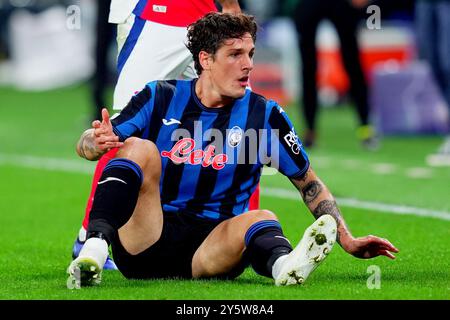 Bergamo, Italien. September 2024. Nicolo Zaniolo von Atalanta während des Fußballspiels der UEFA Champions League zwischen Atalanta und Arsenal im Gewiss-Stadion in Bergamo, Norditalien - Donnerstag, 19. September 2024. Sport - Fußball . (Foto: Spada/Lapresse) Credit: LaPresse/Alamy Live News Stockfoto