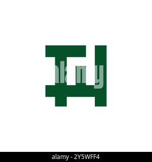 Buchstabe TW einfacher geometrischer quadratischer abstrakter Logo-Vektor Stock Vektor