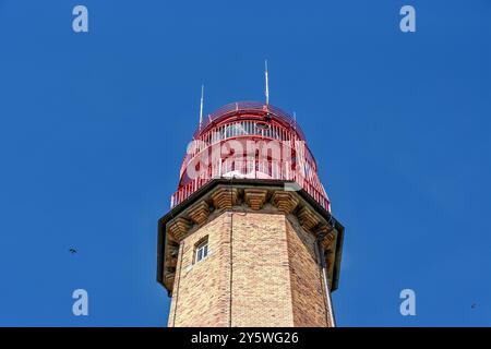 Leuchtturm Fluegge an der ostsee Fehmarn in Deutschland an einem Sommertag. Fehmarn ist die drittgrößte deutsche Insel in der Ostsee. Stockfoto