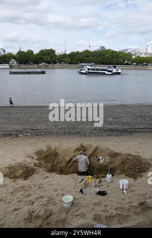 Sandkünstler an der Themse Stockfoto