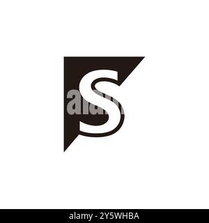 Abstrakter Buchstabe fs umgibt den Logo-Vektor des negativen Raumes Stock Vektor