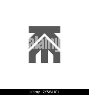 Buchstabe m Haus Gebäude Beschützer Symbol Vektor Stock Vektor
