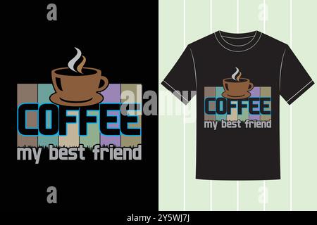 Kaffee T-Shirt Design Typografie Vektor Grafik und Kaffee Vibes Motivational Illustration Stock Vektor