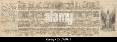 Tallis London Street View #15 Fleet Street (East) 1838 alte antike Karte Stockfoto