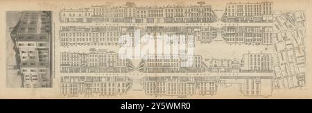 Tallis London Street View #50 Wigmore Street 1839 alte antike Karte Stockfoto