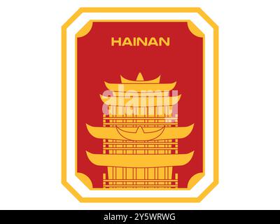 Hainan Insel Provinz von China südlichster Punkt Strand Ort Tourismus Ziel Postkarte Sammel Karte Poster Design Stock Vektor