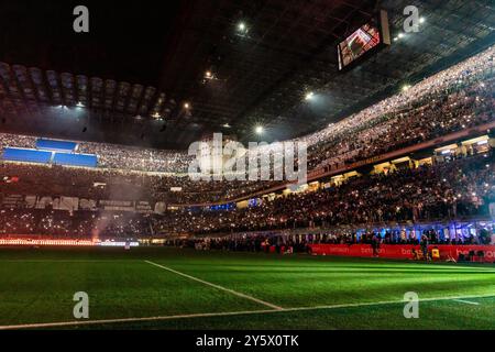 Mailand, Italie. September 2024. San Siro Stadiumwährend des italienischen Meisterschaftsspiels Serie A zwischen dem FC Internazionale und dem AC Milan am 22. September 2024 in Giuseppe Meazza in Mailand, Italien - Foto Morgese-Rossini/DPPI Credit: DPPI Media/Alamy Live News Stockfoto