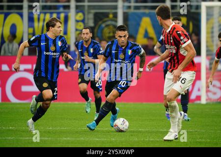 Mailand, Italie. September 2024. Lautaro Martinez (FC Inter) während des italienischen Meisterschaftsspiels Serie A zwischen dem FC Internazionale und dem AC Milan am 22. September 2024 in Giuseppe Meazza in Mailand, Italien - Foto Morgese-Rossini/DPPI Credit: DPPI Media/Alamy Live News Stockfoto