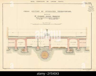 Royal Commission on London Traffic. Querschnitt der vorgeschlagenen Durchgangsstraße 1906 Stockfoto