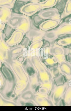 Abstrakter gelber und grüner Hintergrund mit marmorierten Mustern mit weichen, wirbelnden Designs. Stockfoto