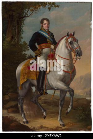 José de Madrazo y Agudo / "Ferdinand VII zu Pferd (Vorstudie)". 1821. Öl auf Leinwand. Museum: Museo del Prado, Madrid, España. Stockfoto