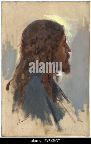 Enrique Simonet Lombardo / 'Studium Jesu' Kopf für Flevit super Illam'. Ca. 1892. Öl auf Leinwand. Museum: Museo del Prado, Madrid, España. Stockfoto