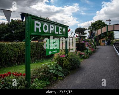 Bahnhof Ropley, Sitz der Watercress Line Engineering Works. Stockfoto