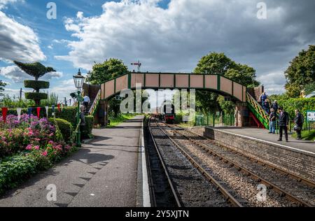 Bahnhof Ropley, Sitz der Watercress Line Engineering Works. Stockfoto