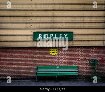 Bahnhof Ropley, Sitz der Watercress Line Engineering Works. Stockfoto