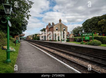 Bahnhof Ropley, Sitz der Watercress Line Engineering Works. Stockfoto