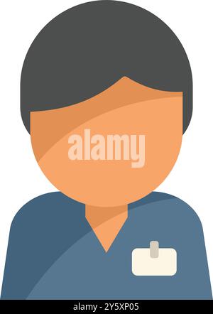 Männliche Krankenschwester Figur Illustration trägt Krankenhaus-Peelings mit leerem Namensschild Stock Vektor