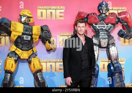 Chris Hemsworth nimmt an der europäischen Premiere von „Transformers One“ auf dem Cineworld Leicester Square in London Teil. Stockfoto