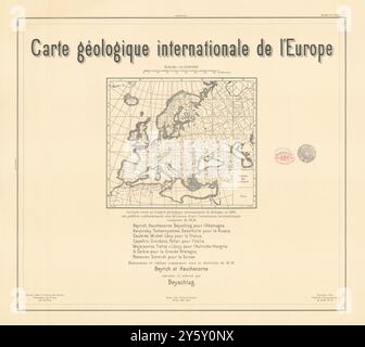 Geologische Schlüsselkarte Carte Geologique internationale de l'Europe 1913 alt Stockfoto