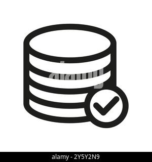 Symbol für Datenbankprüfung. Symbol für Servergenehmigung. Vektordesign. Stock Vektor