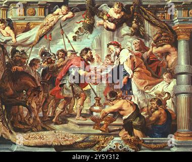 RUBENS, Pieter Pauwel (* 1577, Siegen, d. 1640, Antwerpen) The Meeting of Abraham and Melchizedek 1625 Oil on Wood National Gallery of Art, Washington *** Stichwörter: ************* Autor: RUBENS, Pieter Pauwel Titel: Das Treffen von Abraham und Melchisedek Zeitlinie: 1601-1650 Schule: Flämische Form: Malerei Typ: Religiös Stockfoto