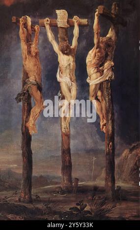 RUBENS, Pieter Pauwel (* 1577, Siegen, d. 1640, Antwerpen) die drei Kreuze um 1620 Öl auf Leinwand Museum Boymans-van Beuningen, Rotterdam --- Schlüsselwörter: ----------------- Autor: RUBENS, Pieter Pauwel Titel: Die drei Kreuze Zeitlinie: 1601-1650 Schule: Flämische Form: Malerei Typ: Religiös Stockfoto