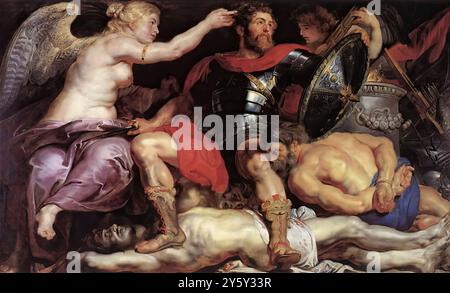 RUBENS, Pieter Pauwel (* 1577, Siegen, d. 1640, Antwerpen) der Siegestriumph um 1614 Öl auf Holz staatliche Kunstsammlungen, Kassel --- Schlüsselwörter: ----------------- Autor: RUBENS, Pieter Pauwel Titel: Der Triumph des Sieges Zeitlinie: 1601-1650 Schule: Flämische Form: Malerei Typ: Mythologisch Stockfoto