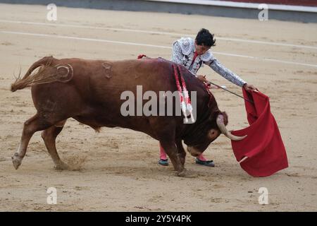 Madrid, Spanien. September 2024. Stierkämpfer Isaac Fonseca während des Stierkampfes von Corrida de Toros auf der Plaza de las Ventas in Madrid, 22. September 2024 Spanien Credit: SIPA USA/Alamy Live News Stockfoto